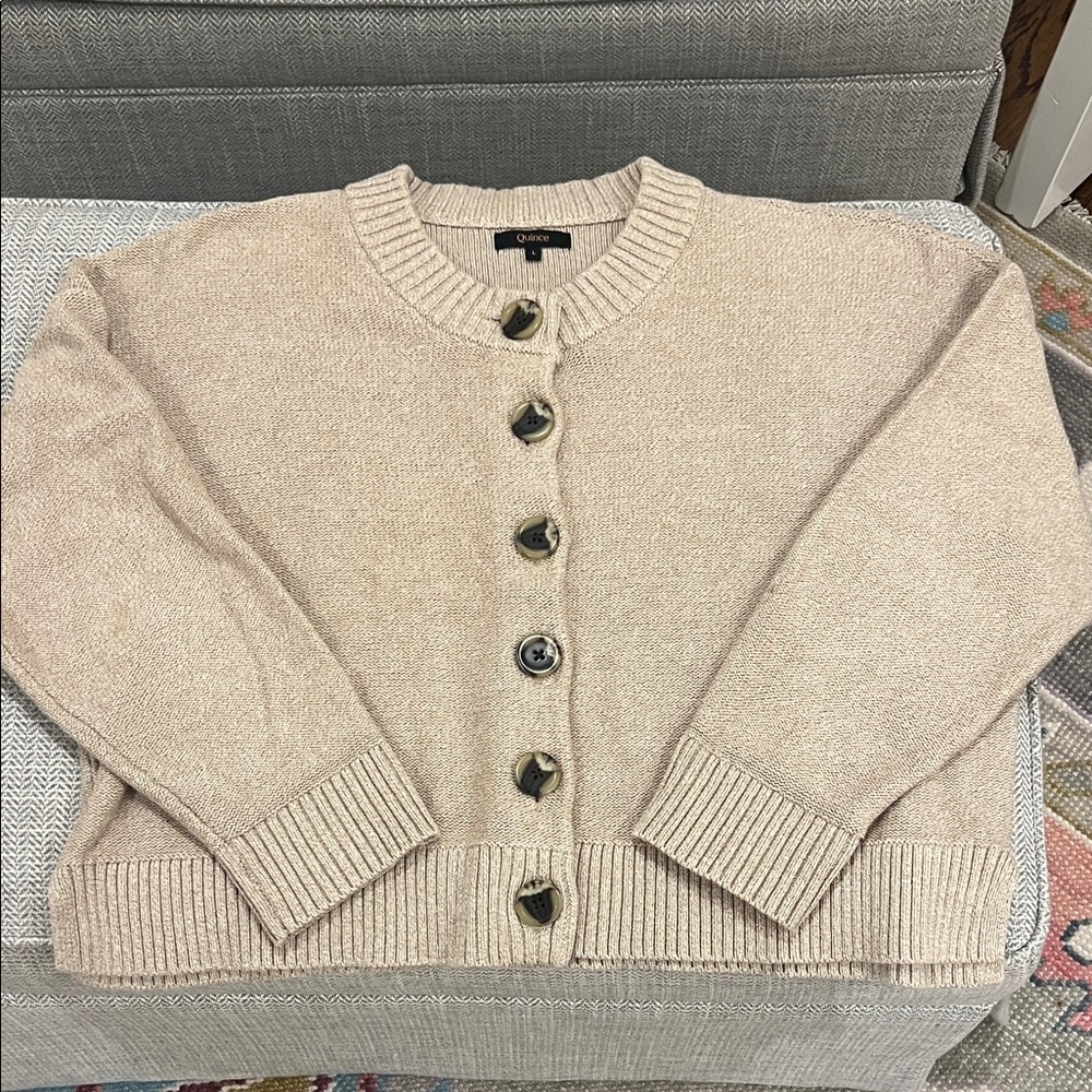 Quince Organic Cotton Cropped Cardigan